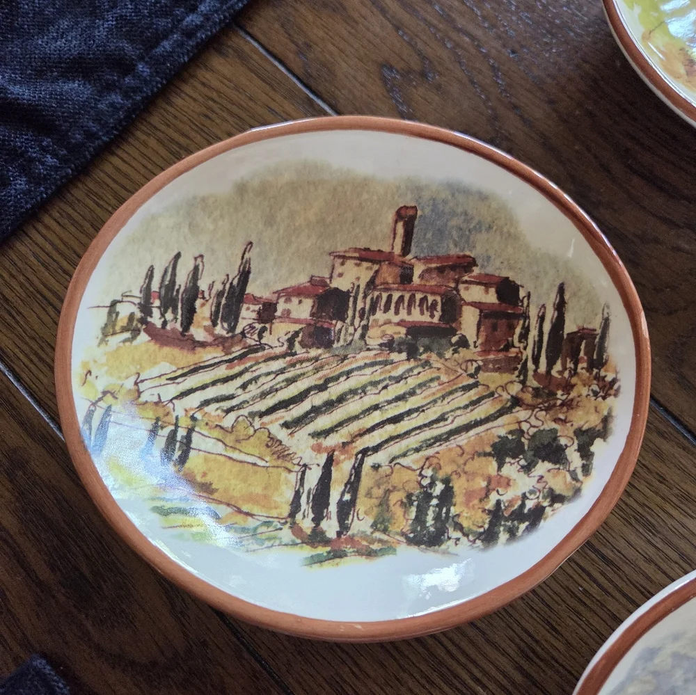 Williams Sonoma Tuscan Landscape Oval Appetizer Dishes